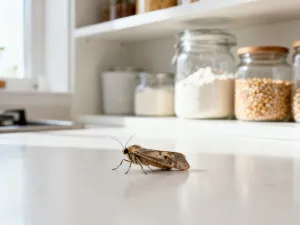 Zdobniczka bukowa na mszystej korze drzewa w naturalnym środowisku leśnym.