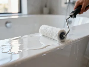 Nowoczesny budynek czterolokalowy z symetryczną fasadą i dużymi przeszkleniami na tle zachodzącego słońca.