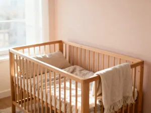 Nowoczesny pokój dziecięcy z drewnianym łóżkiem podwójnym z wysuwanym dolnym materacem w jasnym, przytulnym wnętrzu.