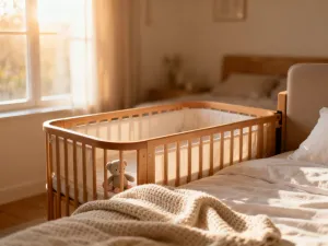 Wygodna poduszka ciążowa na łóżku w przytulnej sypialni, zapewniająca wsparcie i komfort podczas snu w trzecim trymestrze.